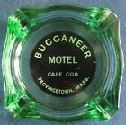 Vintage Souvenir Green Glass Ashtray Buccaneer Motel Provincetown Massachusetts