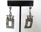 Pair Of Antique 2 1 2 Inch Cut Steel Earrings With New Stainless Steel Wires
