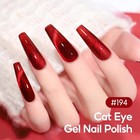 Peacecolor Red Gel Polish Set 6 Colors Glitter Red Cat Eye Nail Polish With Jell