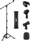 Microphone Stand  Tripod Boom Arm Floor Mic Stand  Height Adjustable  Dual-us   