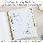 Wedding Planner Book And Organizer For The Bride -faux Leather  Gold Foil  fu   