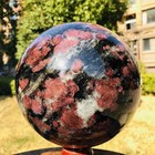 15 09lb Natural Firework Stone Quartz Sphere Crystal Ball Healing Decorati