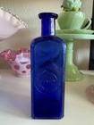 Antique Cobalt Blue  melvin   Badger Apothecaries  Medicine Bottle Rarer 6 5   