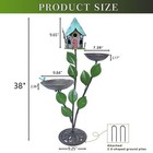 38  H Cast Iron Pedestal Bird Bath  Bird Baths For Outdoors With Metal Bird H   