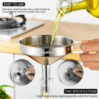 Large Stainless Steel Funnel  Walfos Kitchen Funnel With 2 Removable Strainer