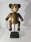Big Wooden Teddy Bear - Limbs And Head Move - Handmade Nursery Decor - Heavy 17 