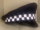 Vntg Chicago Police Sz 7-1 8  White Checkerboard Cloth Cap W  New Removable Band