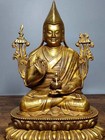 10  Old Tibet Buddhism Bronze Gilt Je Tsongkhapa Lama Tsong Khapa Buddha Statue
