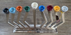 Art Judaica Hammered Metal Hanukkah Menorah With Multi-color Candle Cups  read