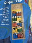 Vintage Big Kids Hanging Wall Pocket Organizer Colorblock Retro Primary Colors