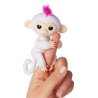 Fingerlings Baby Monkey - Sophie  white  Pink Hair    Bonus Stand  damaged Box 