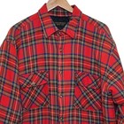 Vintage Quilted Flannel Red Plaid Chesterfield 100  Cotton Size Xl