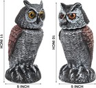 Fake Owl Decoys To Scare Birds Away From Gardens And Patios Rotating Head 2 Pack