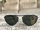 Vintage B l Ray Ban Leather Wrapped Aviator W1565 With Black G-15 Lenses    nos