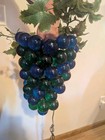Vintage Mcm Lucite Grape Cluster Blue Green Hanging Pendant Lamp Chain Branch