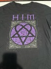 Vtg Him Heartagram Rose Womens 2xl Black Shirt Rock Band Metal Tour Bay Island