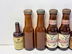 Lot Of 12 Beer Bottle Glass Salt   Pepper Shakers Fort Pitt  Budweiser  Koehler 