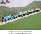 Orbrium 3 Pcs Large Wooden Railway Express Coach Cars  Compatible With Thomas  