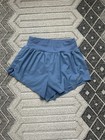 Women s Blue Athletic Activewear Shorts Elastic Waist Solid Pattern