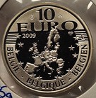 Belgium  10 Euro  2009  Proof  Erasmus   5576 Ounce Actual Silver