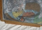 Antique Wood Framed  School Slate Chalkboard Double Sidedwith Chalk Holder Read