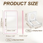 5 Pcs Double Sided Clear Grade Badge Holder With Display Stand Pink