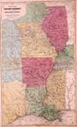 Rare Antique Dated 1844 Map Western Central States   Republic Of Texas J  Olney