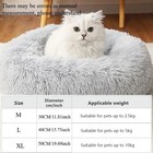 Fluffy Donut Cuddler Plush Pet Bed Dog Cat Soft Warm Round Calming Bed Washable