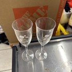 Set Of 2 Perrier Jouet Pj Fleur De Champagne Crystal Flute Glasses White Flowers