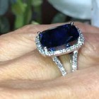 5 00 Ct Natural Sapphire Diamond Engagement Ring 14k Real White Gold Size All