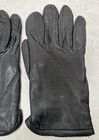Designer Ladies Black Leather Winter Gloves Fleecelining Size Large