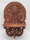 Vintage Wood Hand Carved Folding Wall Shelf 14 1 2  Tall X 9 1 2  Wide
