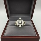 925 Silver Art Deco Style Round Cut Lab Created Diamond Wedding Engagement Ring