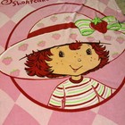 Vtg Strawberry Shortcake Fleece Throw Blanket Pink  Approximately 44x62
