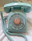 Vintage Western Electric Bell Systems Nj Rotary Phone Telephone Aqua Light Blue