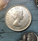Vintage Silver Canadian Coin Fifty Cent  half Dollar Private Collection     1954
