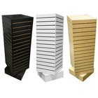 12 x 12 x54  Revolving Slatwall Floor Display Rotating 4 Sided Black Maple White