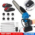 8 Inch Electric Mini Chainsaw Cordless Handheld Chain Saw W 2 Battery For Makita
