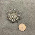 Antique Victorian Silver Floral Filigree Brooch - Beautiful Metalwork