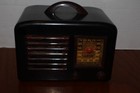 Vintage Apex Bakelite Tube Radio Black   Swirl Bakelite Ex Case Non Working