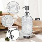 12 Oz Refillable Glass Soap Dispenser With Rust Proof Stainless Steel Pump  For 