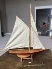 Vintage 1895 Cup Racer 26    Wooden Pond Yacht Model Sailboat