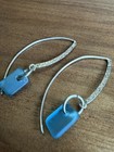 Sterling Silver Threader Earrings With Blue Sea Glass 