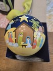 Coton Colors Christmas Ball Ornament Joy To The World Nativity By Laura Johnson