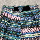 Vintage California Blues Pants Small Blue Pink Geometric Parachute Pants Gym 90s