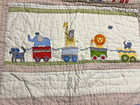 Pottery Barn Kids Circus Friends Quilt Toddler  Crib Lion Giraffe Elephant Hippo