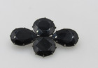 Victorian Antique Black Faceted Glass Brass C Clasp Mourning Brooch B7