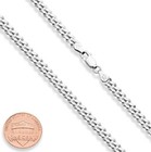 925 Sterling Silver 5mm Diamond Cut Cuban Link Chain Necklace For Men And Women