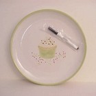 Oneida Confetti Cakes Celebration Plate W  Dry Erase Marker New In Box Green Rim
