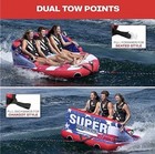 Airhead Super Mable 3 Person Towable Tube Inflatable Boat Dual Tow Usa Stripes